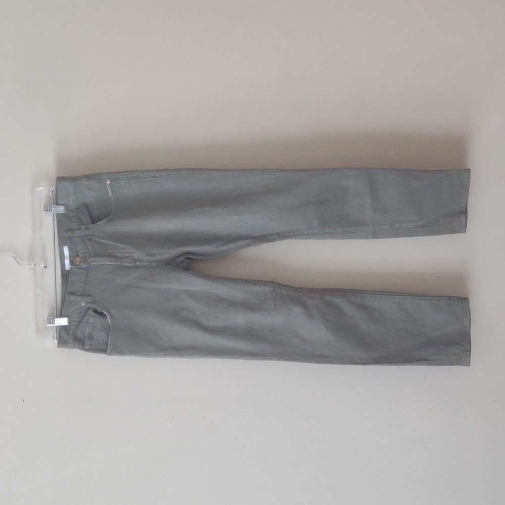 7 For All Mankind Olive distressed Straight Leg Jeans
